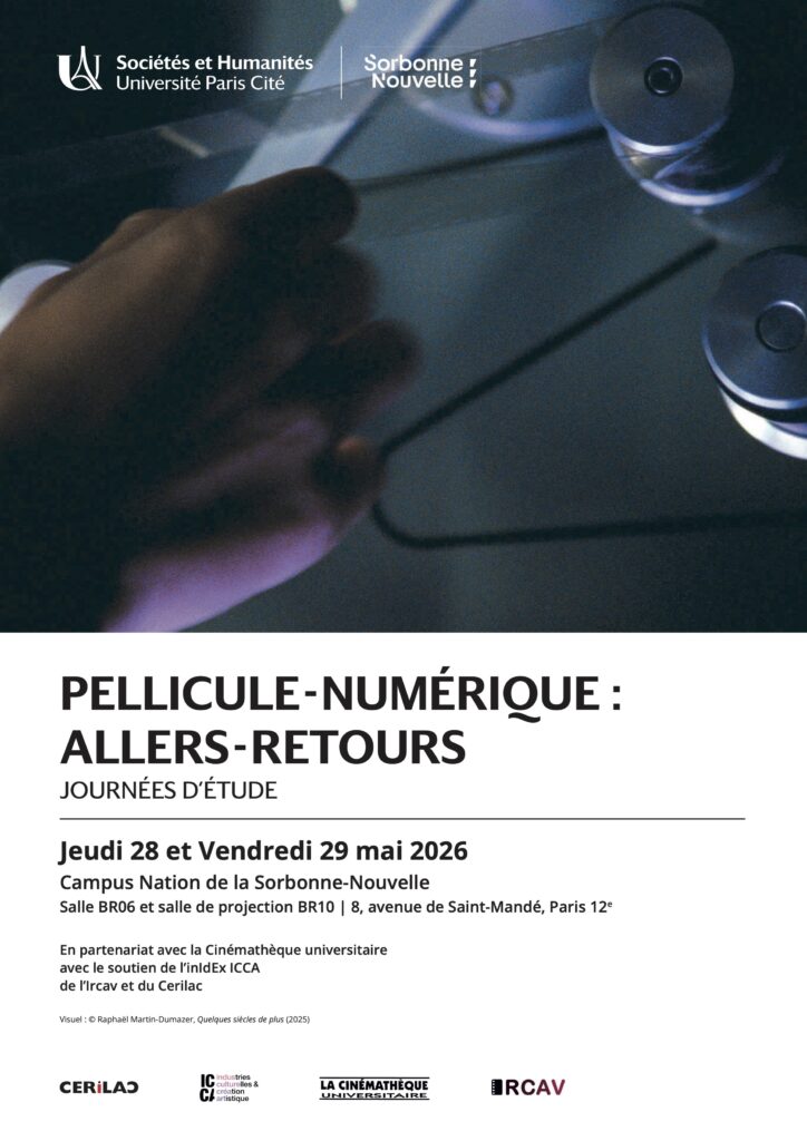 Journées d'étude les 28 et 29 juin 2026 au campus Nation de la Sorbonne Nouvelle